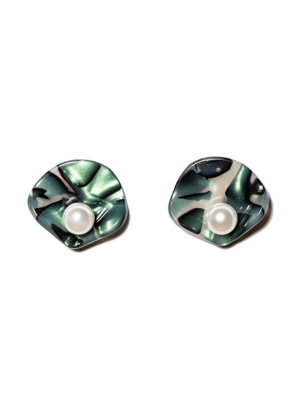 Lele Sadoughi Clamshell Button Stud Earrings